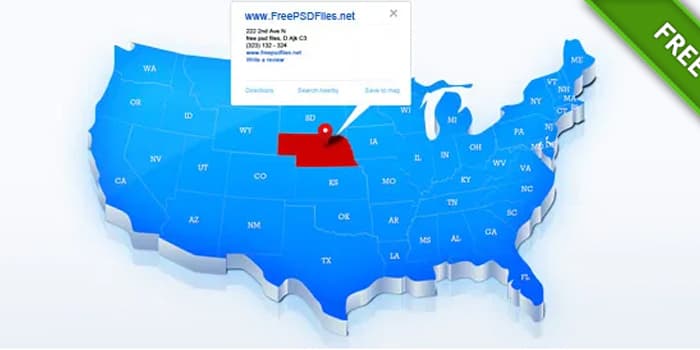 USA Map PSD Template