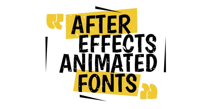 After Effects Animated Fonts